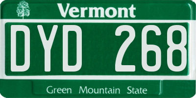 VT license plate DYD268