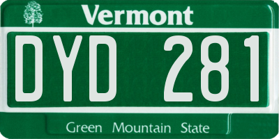 VT license plate DYD281