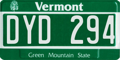 VT license plate DYD294