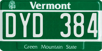VT license plate DYD384