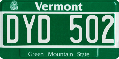 VT license plate DYD502