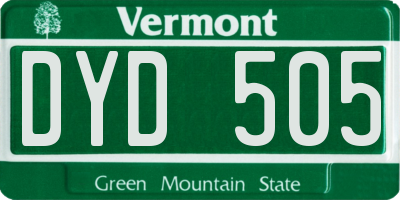 VT license plate DYD505