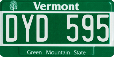 VT license plate DYD595