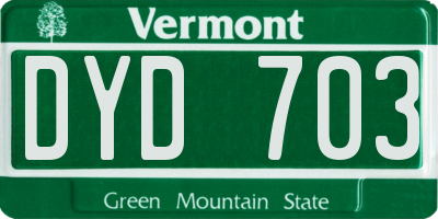 VT license plate DYD703