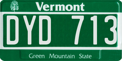 VT license plate DYD713