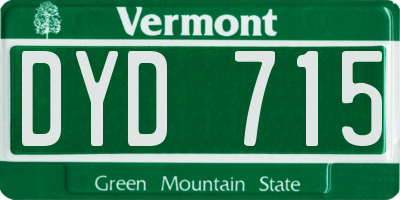 VT license plate DYD715