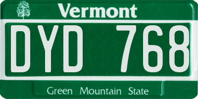 VT license plate DYD768