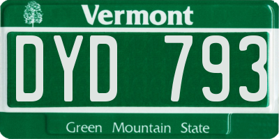 VT license plate DYD793