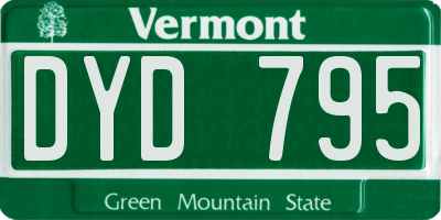VT license plate DYD795