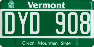 VT license plate DYD908