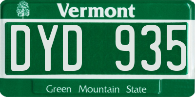 VT license plate DYD935