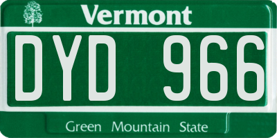 VT license plate DYD966
