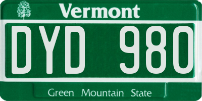 VT license plate DYD980