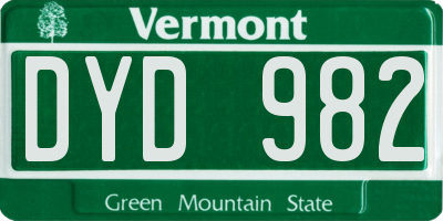 VT license plate DYD982