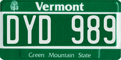 VT license plate DYD989