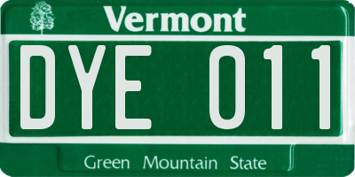 VT license plate DYE011