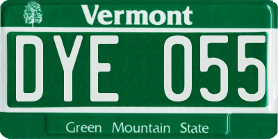 VT license plate DYE055