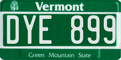 VT license plate DYE899