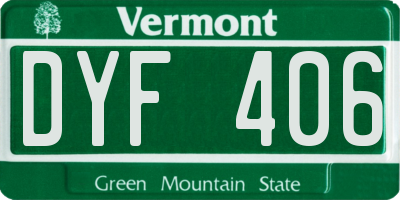 VT license plate DYF406