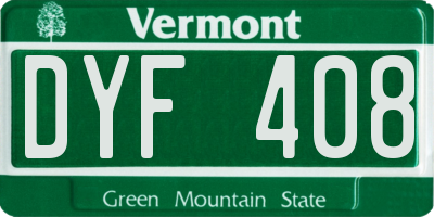 VT license plate DYF408