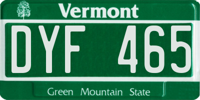 VT license plate DYF465