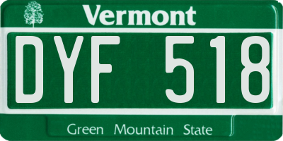 VT license plate DYF518