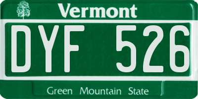VT license plate DYF526