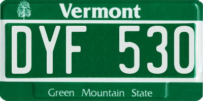 VT license plate DYF530