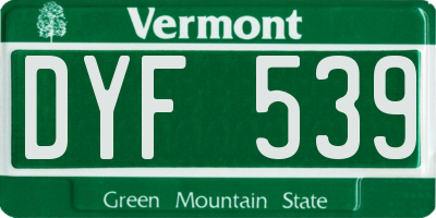 VT license plate DYF539