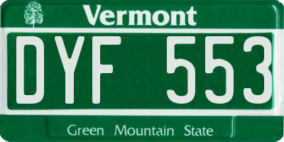 VT license plate DYF553
