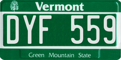 VT license plate DYF559