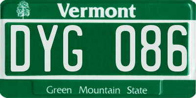 VT license plate DYG086