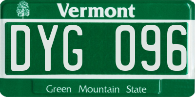 VT license plate DYG096