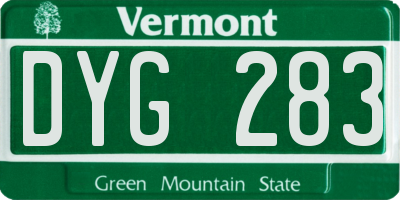 VT license plate DYG283