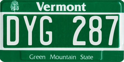VT license plate DYG287