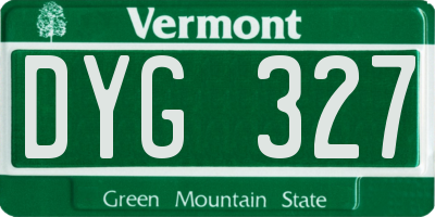 VT license plate DYG327