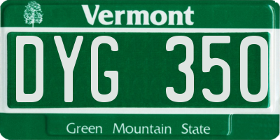 VT license plate DYG350