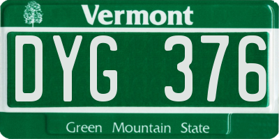 VT license plate DYG376