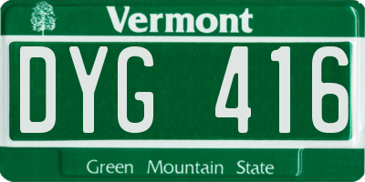 VT license plate DYG416