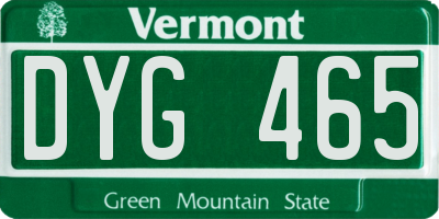 VT license plate DYG465