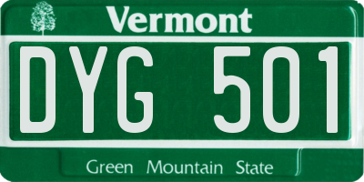 VT license plate DYG501