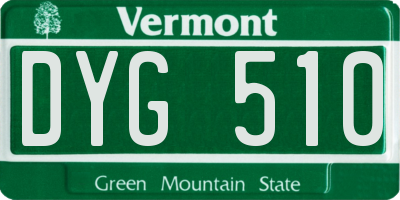 VT license plate DYG510