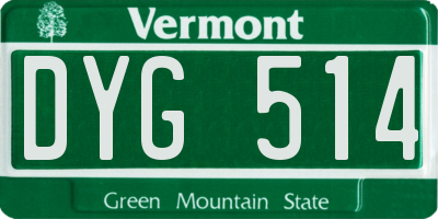 VT license plate DYG514