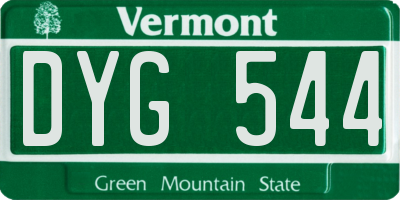 VT license plate DYG544