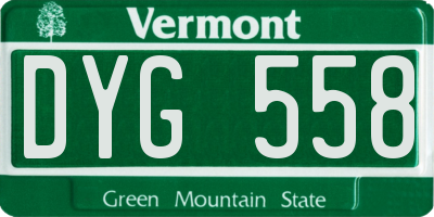 VT license plate DYG558