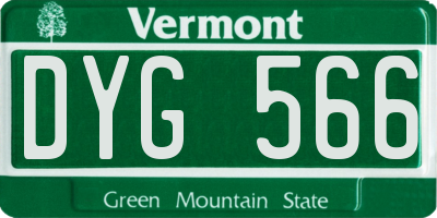 VT license plate DYG566