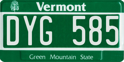 VT license plate DYG585