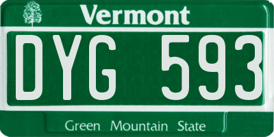 VT license plate DYG593