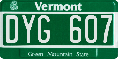 VT license plate DYG607