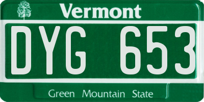 VT license plate DYG653